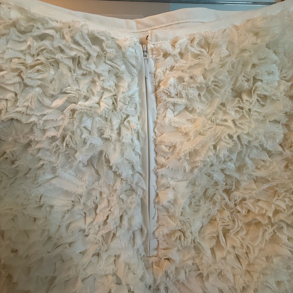 Anthropologie Cream Textured Mini Skirt - Picture 5 of 11